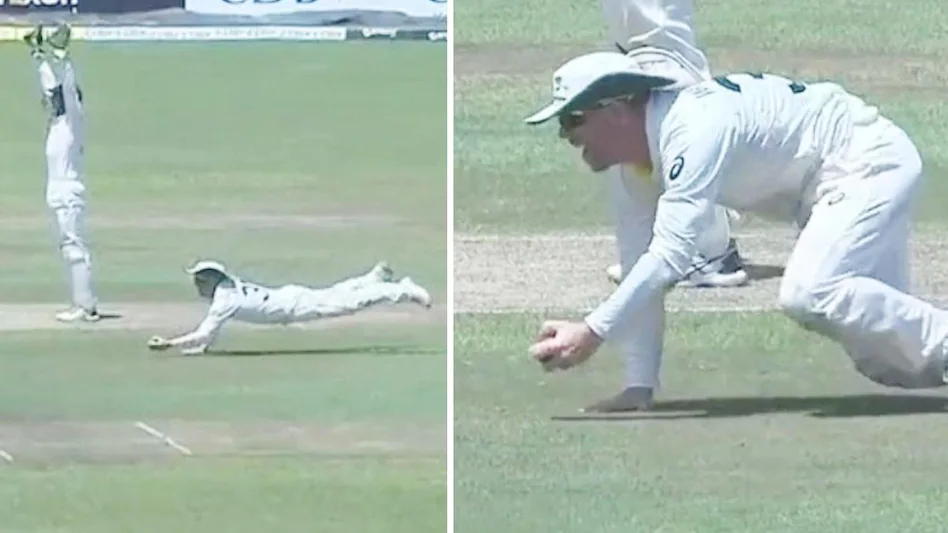 35 साल के डेविड वॉर्नर की चीते जैसी फुर्ती, एक हाथ से पकड़ा हैरान करने वाला कैच, VIDEO