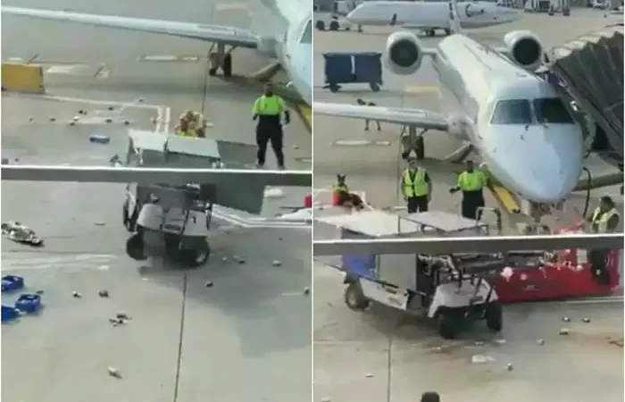 प्लेन में कैटरिंग ले जाने वाली गाड़ी हुई बेकाबू, फिर शख्स ने जो किया वो देखते रह गए 19 लाख लोग