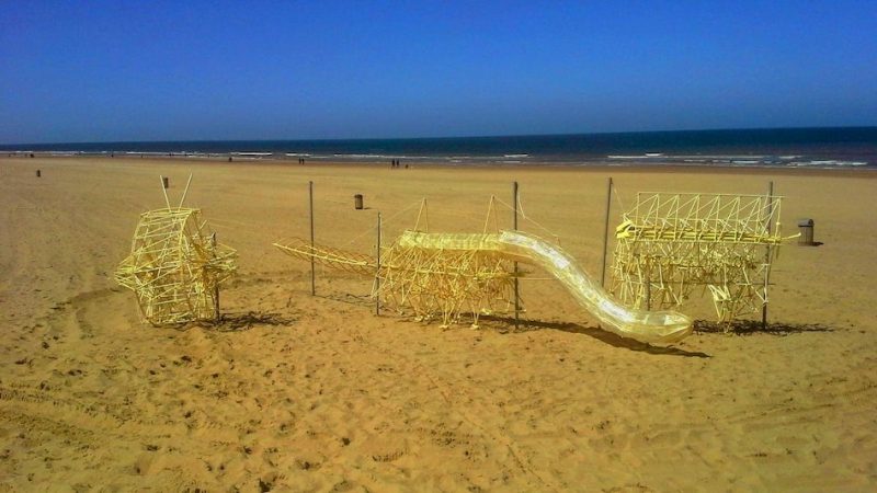 बीच पर अपने आप चलने वाली खास आकृतियां, देखिए वीडियो