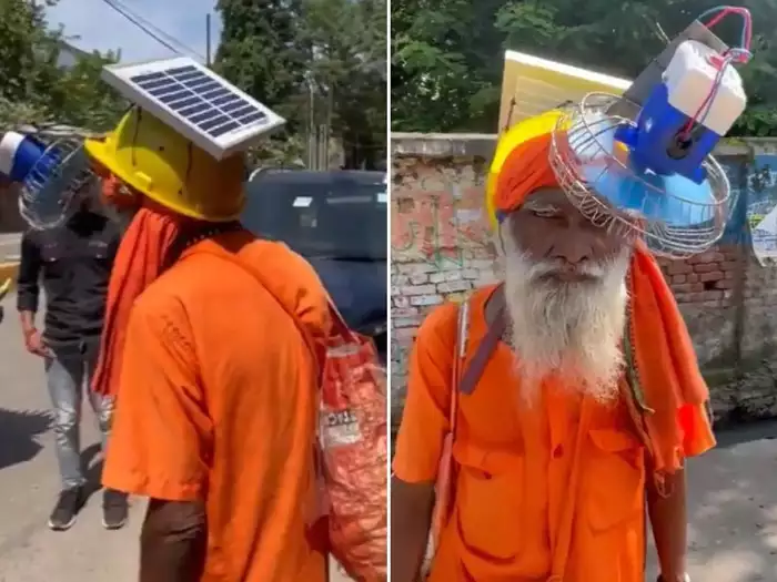 ‘जुगाड़ वाले बाबा’ का वीडियो इंटरनेट पर छाया, स्पेशल हेलमेट देखकर जनता इंप्रेस हो गई