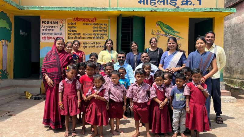 कर्नाटक की टीम ने छत्तीसगढ़ के आंगनबाड़ी केन्द्रों की सुविधाओं को सराहा