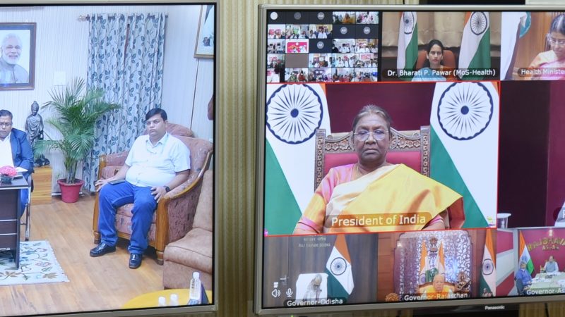 राष्ट्रपति मुर्मु ने टी.बी. मुक्त भारत अभियान का वर्चुअल किया उद्घाटन