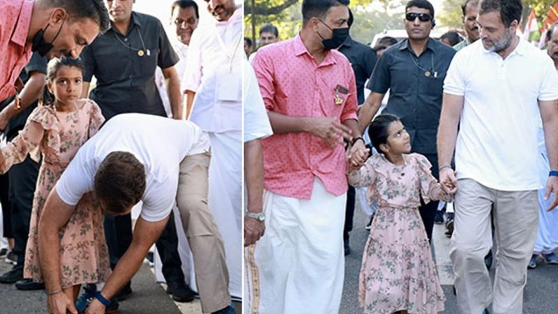 राहुल ने की बच्ची की मदद का वीडियो वायरल