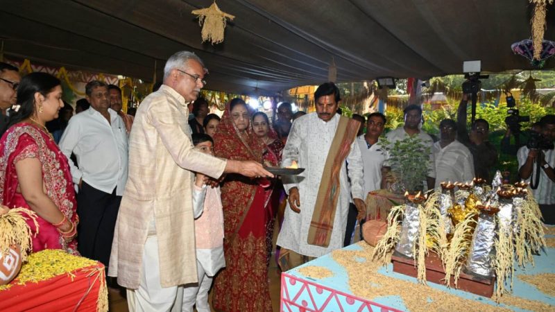 मुख्यमंत्री निवास में गोवर्धन और देवारी तिहार पारंपरिक हर्षोल्लास के साथ मनाया गया