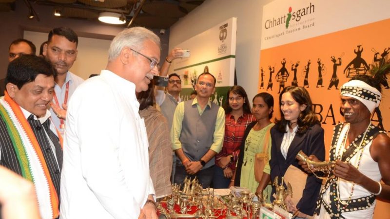 मुख्यमंत्री बघेल नई दिल्ली के किरण नादर म्यूजियम ऑफ आर्ट में आयोजित टूरिज्म कॉन्क्लेव में शामिल हुए