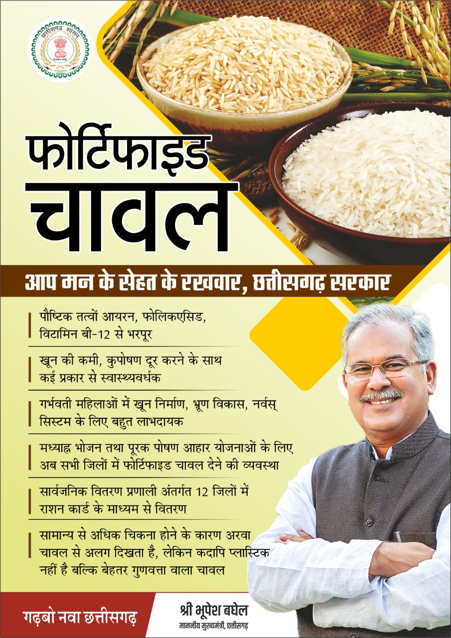 विशेष लेख : प्रदेश के सभी जिलों में होगा फोर्टिफाइड चावल का वितरण