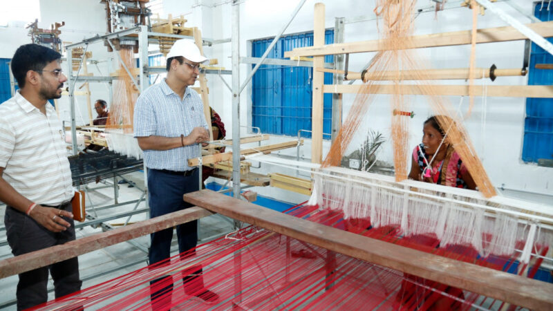 संबलपुरी पैटर्न की सुंदर साड़ियां बन रही रीपा में, अपने शानदार मोटिफ की वजह से छत्तीसगढ़ में भी काफी लोकप्रिय हैं इस पैटर्न की साड़ियां