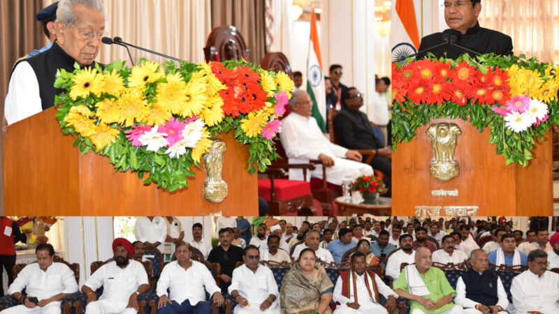 राज्यपाल श्री हरिचंदन ने श्री मोहन मरकाम को मंत्री पद की शपथ दिलाई