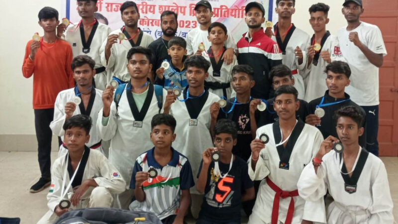 शालेय राज्य स्तरीय ताईक्वांडो मे जशपुर को 2 स्वर्ण, 2 रजत और 5 कांस्य पदक मिले