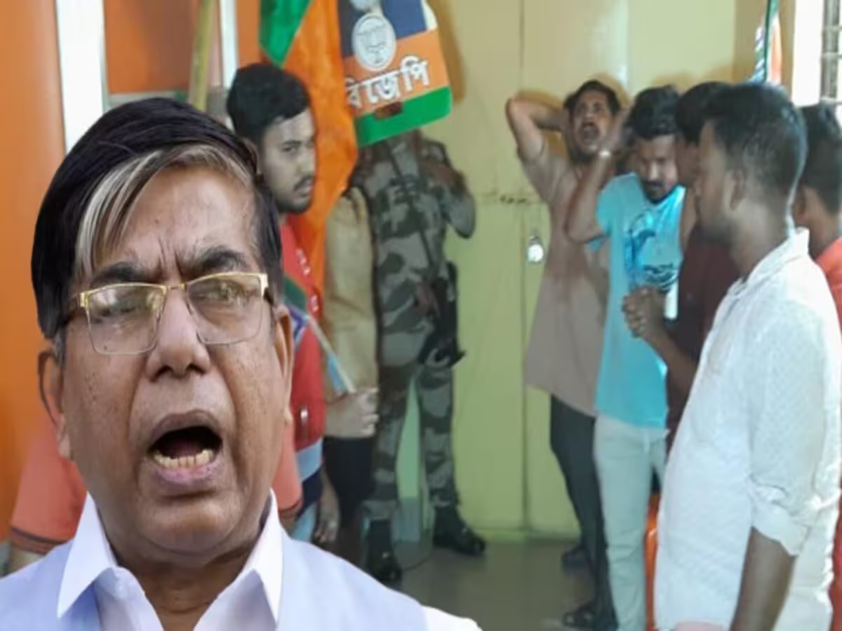 केंद्रीय मंत्री को पार्टी दफ्तर में किया दो घंटे नजरबंद