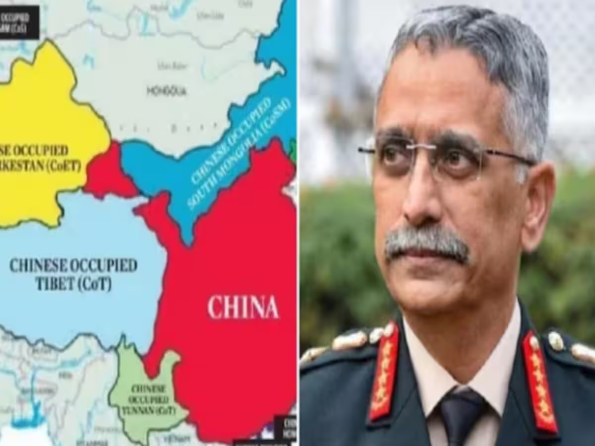 नरवणे ने ट्वीट किया- चीन का असली नक्शा