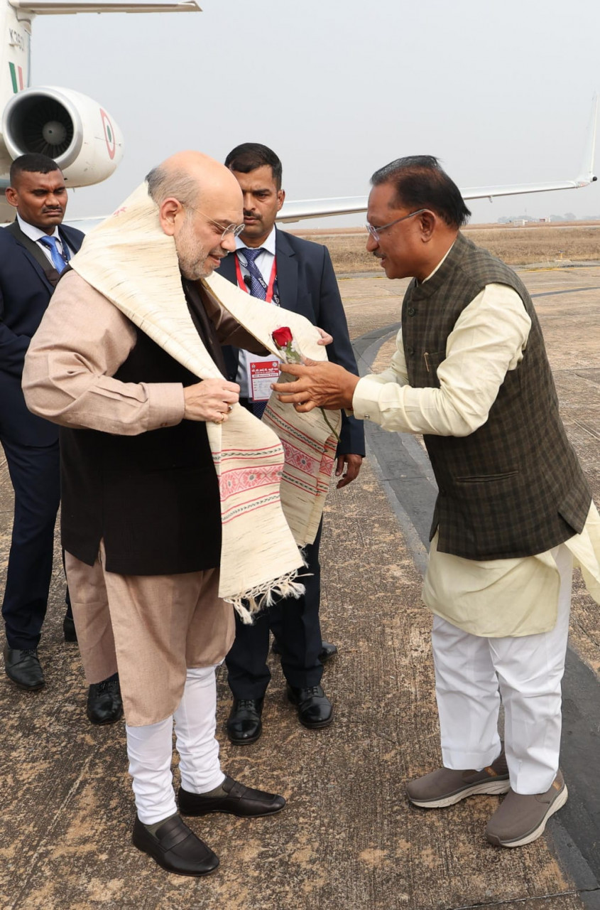 केंद्रीय गृह मंत्री श्री अमित शाह राजधानी रायपुर पहुंचे