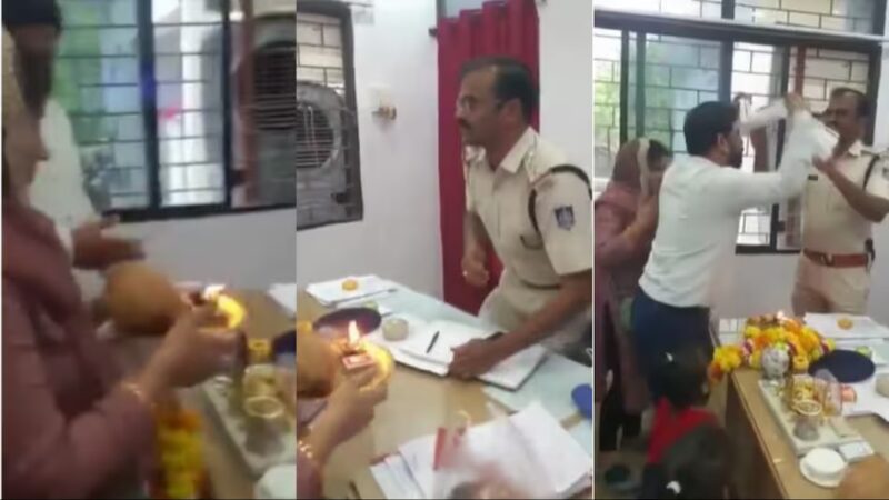 चोर को पकड़ नहीं पाई पुलिस… एसएचओ को माला पहनाकर उतारी आरती